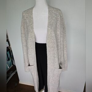 Cottage Core, Clean Girln Cozy  Open-Front Cardigan with Pockets Womens L